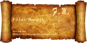 Földi Margit névjegykártya